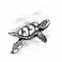 sea turtle  tattoo design idea