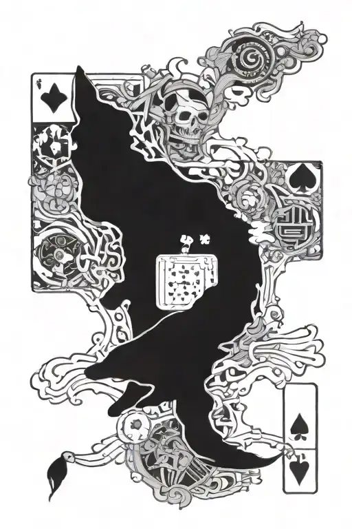 map where fox plays cards jack and ace tattoo design idea