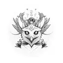 Pastor roseus bird tattoo design idea