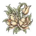 tulip with a stem name spell out jonnalyn  tattoo design idea