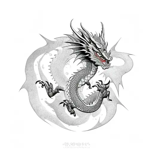 Dragon tiny tattoo design idea