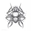 spider with hearts in a web tattoo design idea