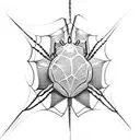 spider with hearts in a web tattoo design idea
