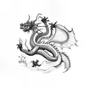 Dragon tiny tattoo design idea