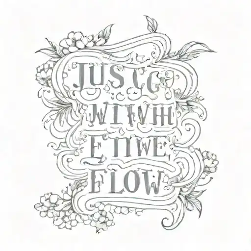 quote just Go with the flow tattoo design idea