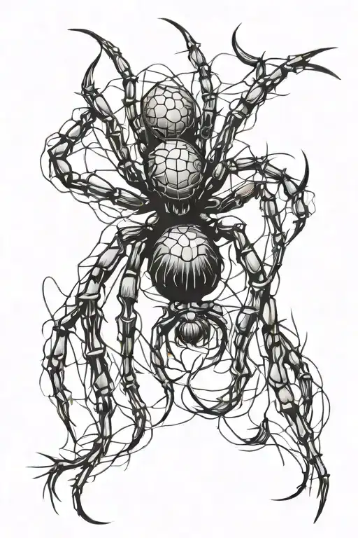 scary spider tattoo design idea