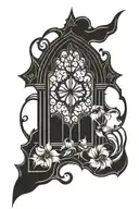 gothic window tattoo design idea