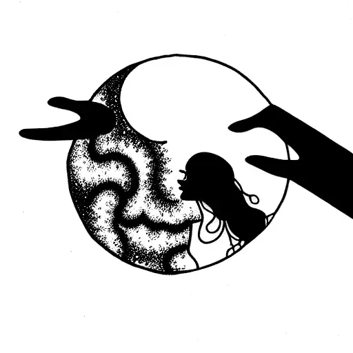 el sol y la luna enamorados  tattoo design idea