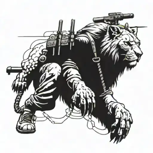 combat Infantry soldier, Lion, Rosary Beads, black hawk helicopter  tattoo design idea