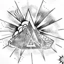 galaxy, triforce, mastersword, branch of cherry blossoms, the sun, star trek tattoo design idea