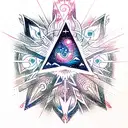 galaxy, triforce, mastersword, branch of cherry blossoms, the sun, star trek tattoo design idea
