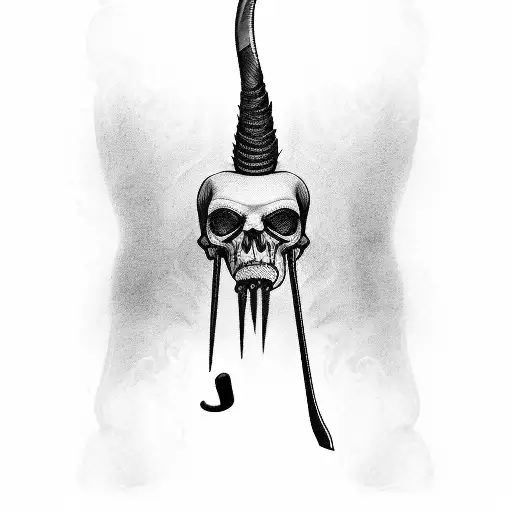 Grim Reaper with hockey stick tattoo design idea