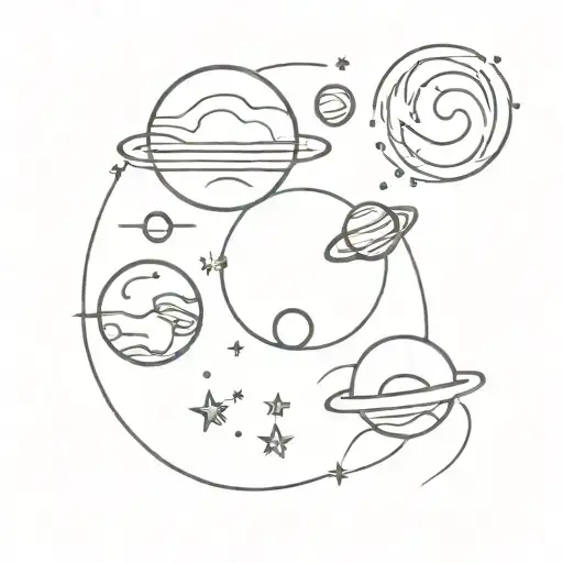 Planets Stars Moon  Goblin tattoo design idea