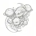 Planets Stars Moon  Goblin tattoo design idea