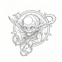 Planets Stars Moon  Goblin tattoo design idea