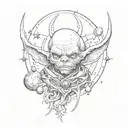 Planets Stars Moon  Goblin tattoo design idea
