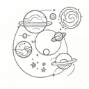 Planets Stars Moon  Goblin tattoo design idea