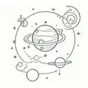 Planets Stars Moon  Goblin tattoo design idea