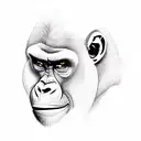 angry gorilla face tattoo design idea