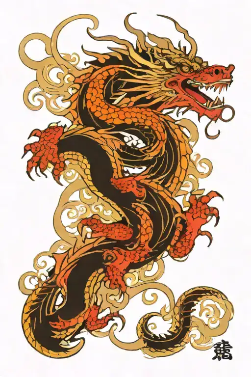 dragon and graphics location hand tattoo design idea