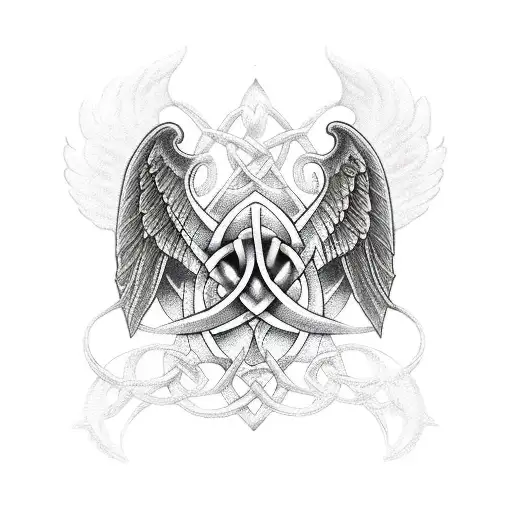 celtic angel tattoo design idea