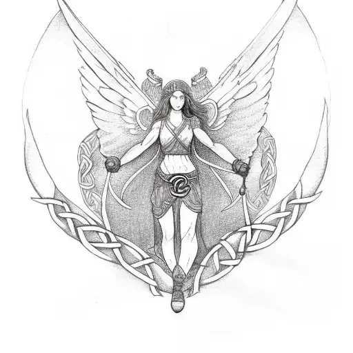 celtic angel tattoo design idea
