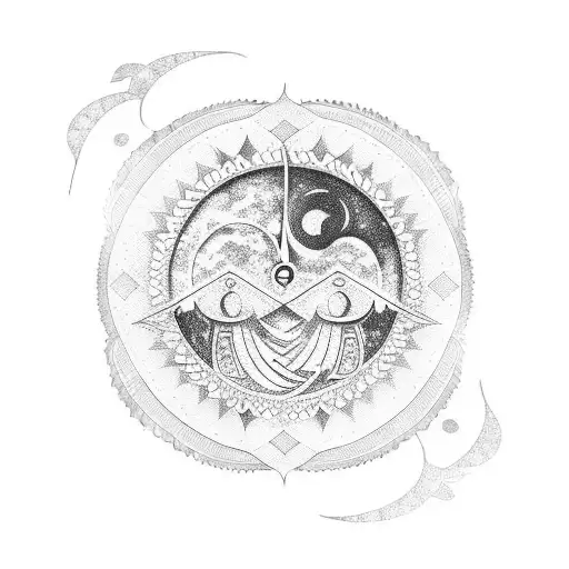 sol y luna tattoo design idea