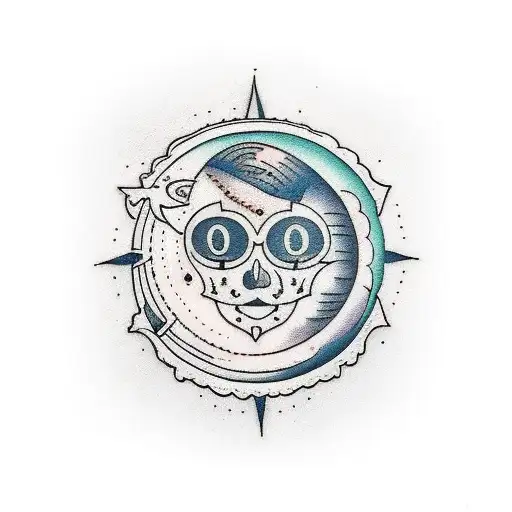 sol y luna tattoo design idea