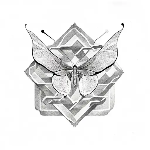 half butterfly and half snake tattoo design idea