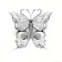 half butterfly and half snake tattoo design idea