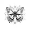 half butterfly and half snake tattoo design idea