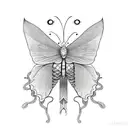half butterfly and half snake tattoo design idea