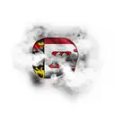 maryland flag with smoke tattoo design idea
