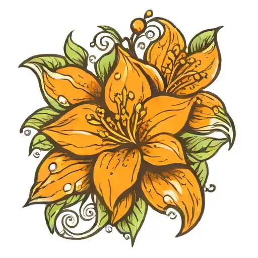 Orange blossom tattoo design idea