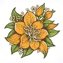 Orange blossom tattoo design idea