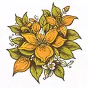Orange blossom tattoo design idea