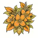 Orange blossom tattoo design idea