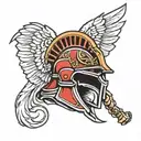usmc spartan helmet tattoo design idea