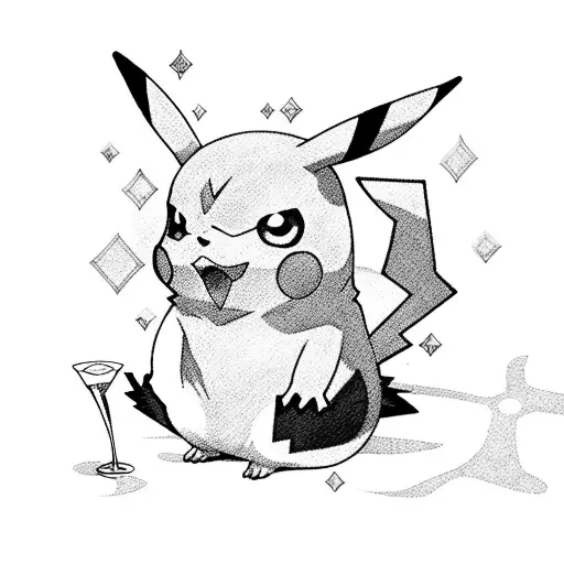 pikachu bartender  tattoo design idea