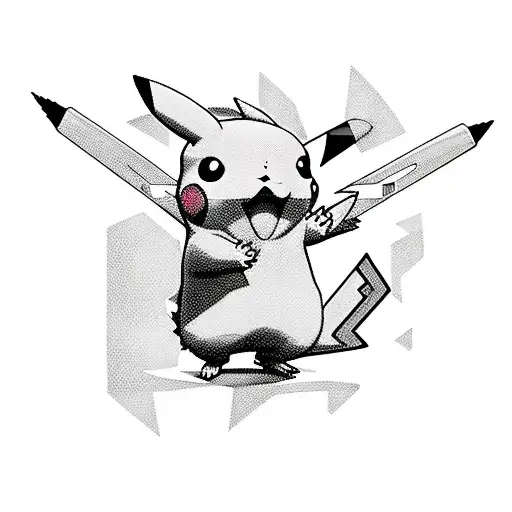 pikachu bartender  tattoo design idea