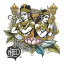 rama krishna name tattoo design idea