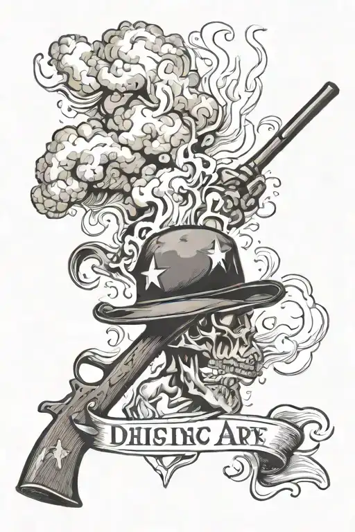 Smoke with small pictures Idaho, 1st Cavalry division, 4th Infantry division, fire axe, shot of Whiskey appearing tattoo design idea