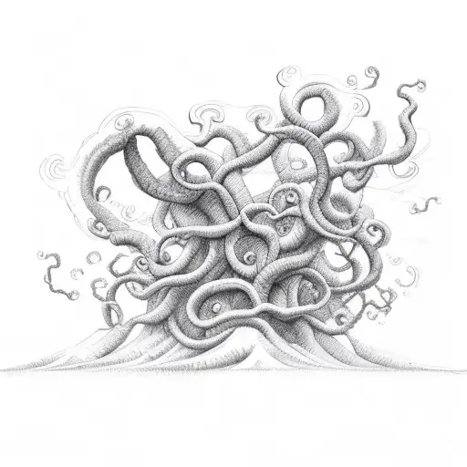 clouds with vines tattoo design idea