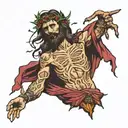 decapitated jesus christ tattoo design idea