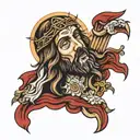 decapitated jesus christ tattoo design idea