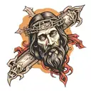 decapitated jesus christ tattoo design idea