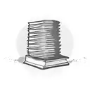 A minimalist design of a coffee cup, a joystick, and a book stacked together, forming a unique symbol tattoo design idea