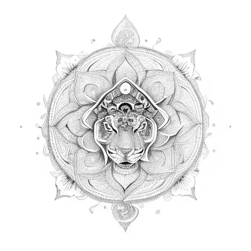 Mandala Lotus, Japanese Tiger, Fleur-de-lis, Fibonacci tattoo design idea