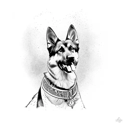 german shepherd tattoo design idea