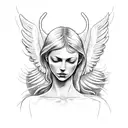 faceless angel tattoo design idea